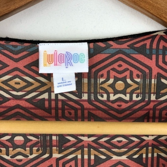 LuLaRoe Monroe Kimono Sheer Black Fringe L - Picture 6 of 7